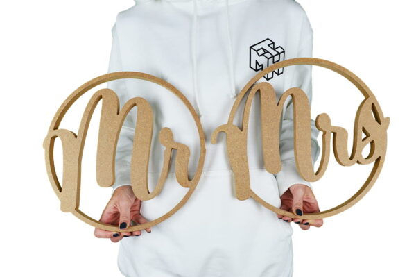 Mr & Mrs Wedding Signs 30cm, 18mm MDF