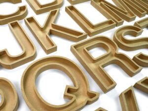 Fillable Wooden Letters / (Elegant Font) / 18mm + 36mm / MDF