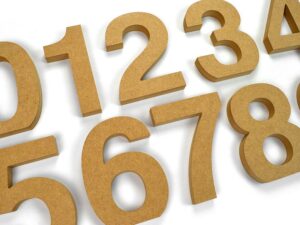 Wooden Numbers / (Elegant Font) / 18mm MDF