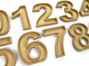 Fillable Wooden Numbers / (Chunky Font) / 18mm + 36mm / MDF