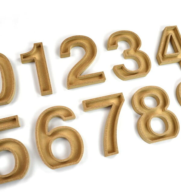 Fillable Wooden Numbers / (Elegant Font) / 18mm + 36mm / MDF